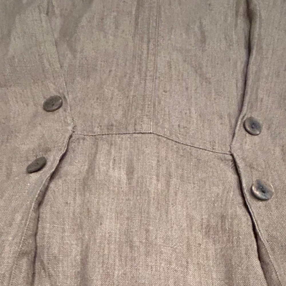 J Jill 100% Linen Button Front Shacket Jacket Casual Workwear Neutral Breathable - Picture 4 of 6